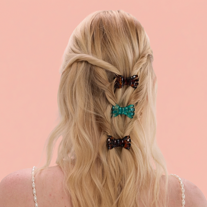 Black Butterfly Klip - Magnetic Barrette - Set of 3