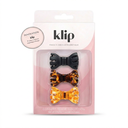 Leopard Butterfly Klip - Magnetic Barrette - Set of 3