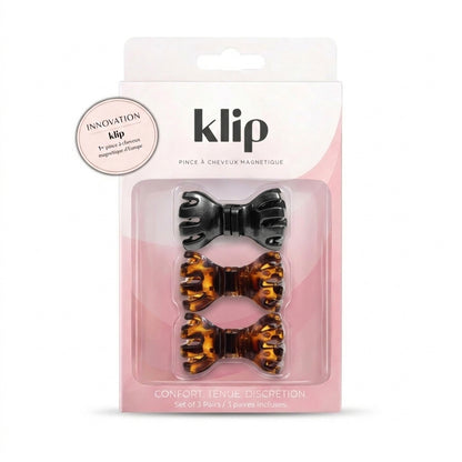 Klip Papillon Léopard & Black - Barette aimantée - Lot de 3