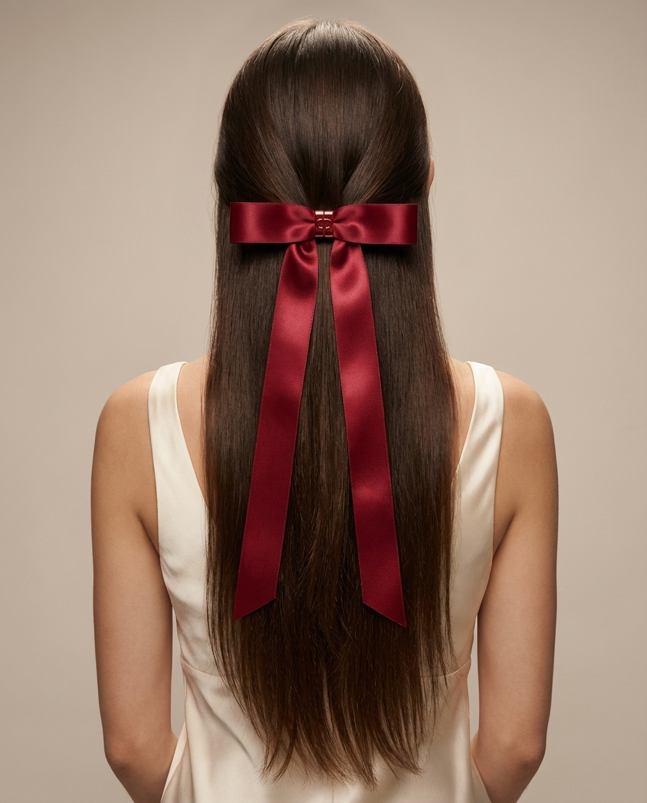 Red Ribbon Klip - Magnetic Barrette