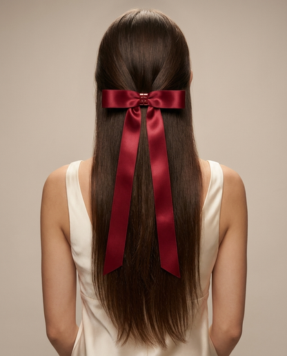 Red Ribbon Klip - Magnetic Barrette