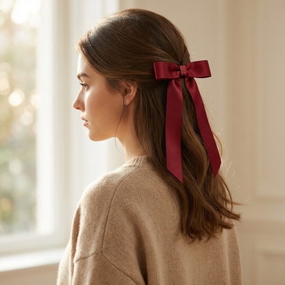 Red Ribbon Klip - Magnetic Barrette